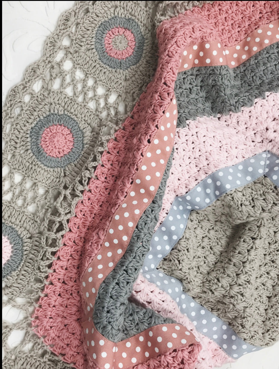 Dusty Pink Hand Crocheted Blanket