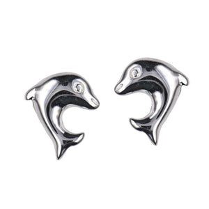Silver Dolphin Studs